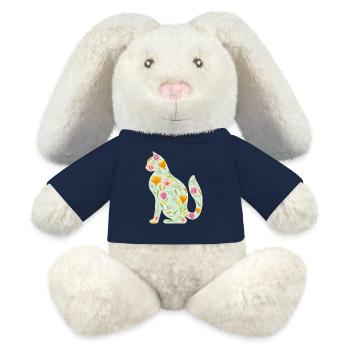 Florale Katze - MiniFeet® RecycelHase® Creme - French Navy - Vorne