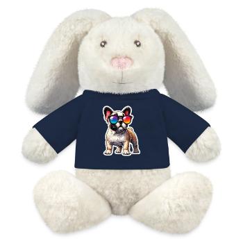 French Bulldog - MiniFeet® RecycelHase® Bunny Cream - french navy - Front
