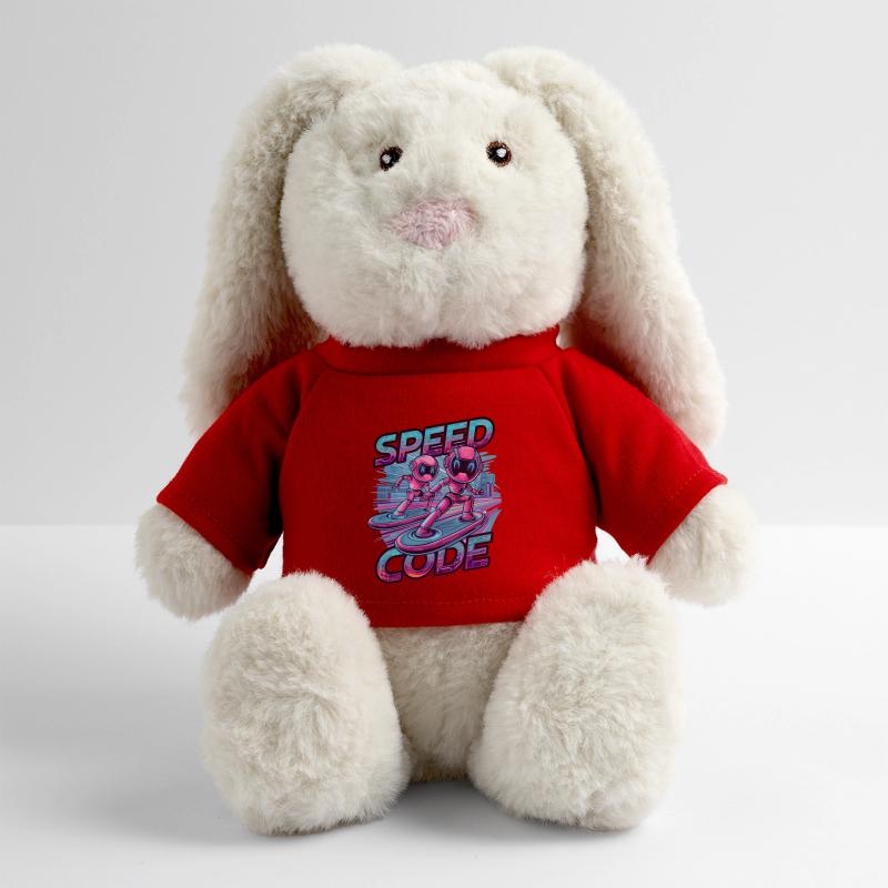 Code de vitesse Cyberpunk Robot Surf Tech Art Lapin en peluche recyclé MiniFeet® Crème