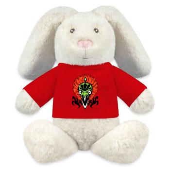 Firebird illustration magic jungle ancient style - MiniFeet® RecycelHase® Bunny Cream - red - Front