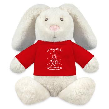 Weihnachtszeit Kuschelzeit Fellnasen - MiniFeet® RecycelHase® Creme - Rot - Vorne
