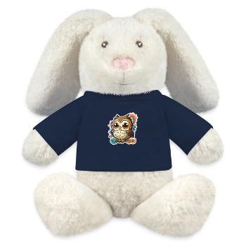 Niedliche Eule Kawaii Maskottchen - MiniFeet® RecycelHase® Creme - French Navy - Vorne