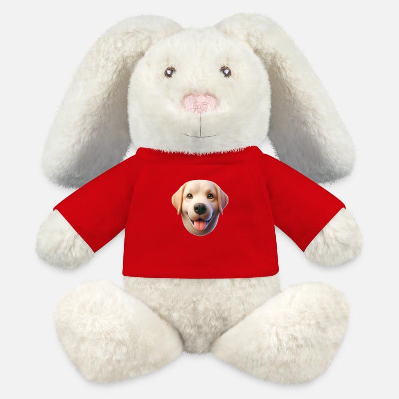 Hund Kopf 1 - MiniFeet® RecycelHase® Creme - Rot