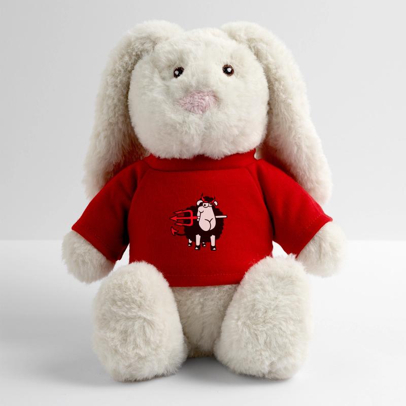 Sheep Devil Satan Hell Evil Trident Horns Cool MiniFeet® RecycelHase® Bunny Cream