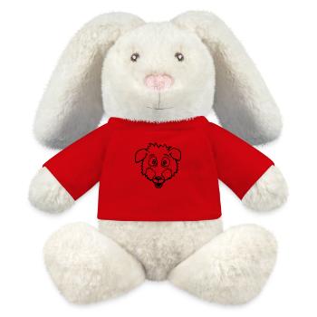 Fuchs Große Augen Erschrocken Glücklich Angst Cool - MiniFeet® RecycelHase® Creme - Rot - Vorne