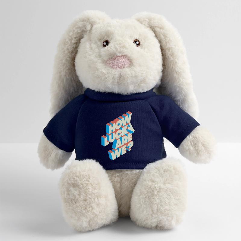 How Lucky Are We? | Retro Typography Statement MiniFeet® RecycelHase® Bunny Cream
