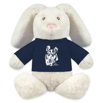 Kurzhaar Collie Portrait Hunde Hund Wilsigns - MiniFeet® RecycelHase® Creme - French Navy - Vorne