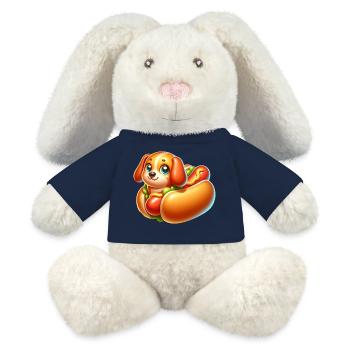 Hot Dog Hund - MiniFeet® RecycelHase® Creme - French Navy - Vorne