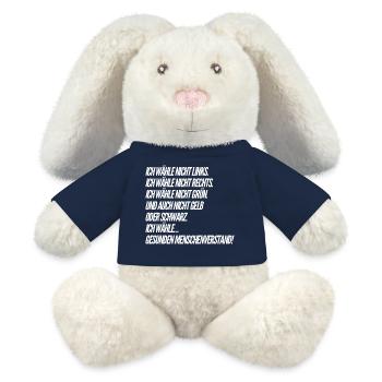 Funny Saying - ELECTIONS - MiniFeet® RecycelHase® Bunny Cream - french navy - Front