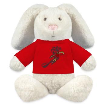 Bird of Paradise Salsa Bird Calypso Retro Dancing - MiniFeet® RecycelHase® Bunny Cream - red - Front