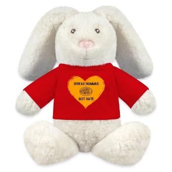 Spread Hummus not hate - love all at once - MiniFeet® RecycelHase® Bunny Cream - red - Front