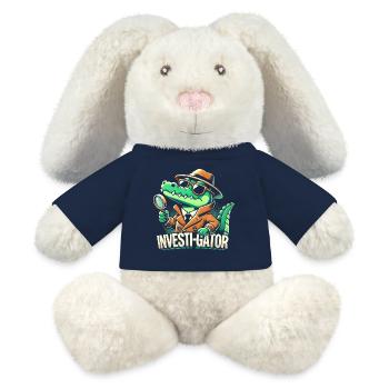 Investi-Gator - Lustiges Alligator Detektiv Design - MiniFeet® RecycelHase® Creme - French Navy - Vorne