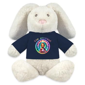 ZEN ATTITUDE - Lapin en peluche recyclé MiniFeet® Crème - bleu marine - Devant