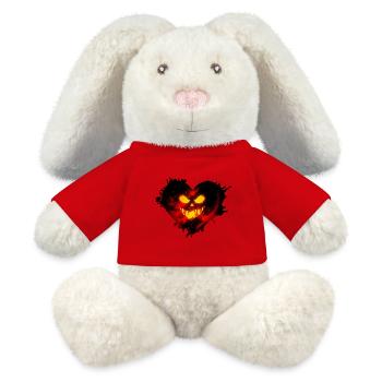 halloweenheart - MiniFeet® RecycelHase® Bunny Cream - red - Front