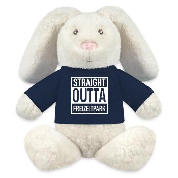 Parc d’attractions Straight OUTTA - Lapin en peluche recyclé MiniFeet® Crème - bleu marine - Devant