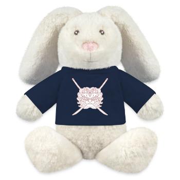 Japanischer Löwe und Katanas-Kreuzritter - MiniFeet® RecycelHase® Creme - French Navy - Vorne