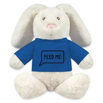 M'ALIMENTER bulle en bas - Lapin en peluche recyclé MiniFeet® Crème - bleu roi - Devant