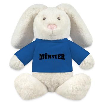 Munster logo - Lapin en peluche recyclé MiniFeet® Crème - bleu roi - Devant