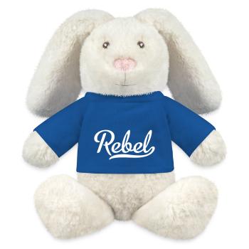 Rebelle - Lapin en peluche recyclé MiniFeet® Crème - bleu roi - Devant