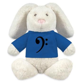 Note - Basse - Lapin en peluche recyclé MiniFeet® Crème - bleu roi - Devant
