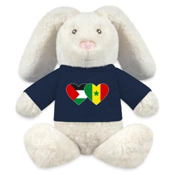 Palestine Senegal Flag Heart - MiniFeet® RecycelHase® Bunny Cream - french navy - Front