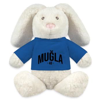 Mugla 48 Türkei Turkiye Geschenk Urlaub TR Türk - MiniFeet® RecycelHase® Creme - Königsblau - Vorne
