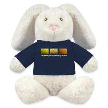 Plan santé - Lapin en peluche recyclé MiniFeet® Crème - bleu marine - Devant