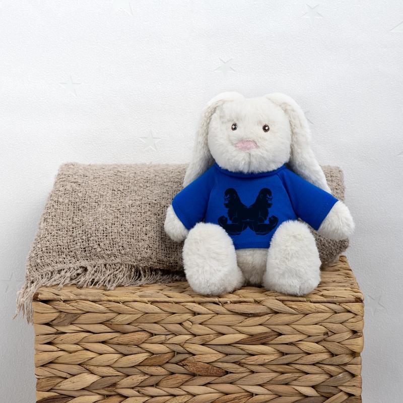Gorille 2 Lapin en peluche recyclé MiniFeet® Crème