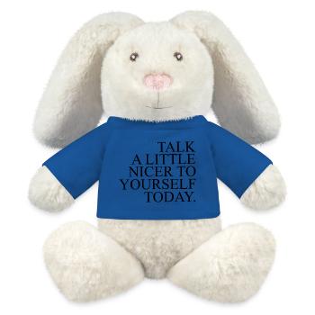 Stay positive - MiniFeet® RecycelHase® Bunny Cream - royal blue - Front