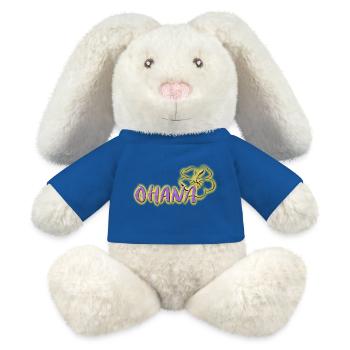 Ohana Hibiskus Blumen Neon-Lila Logo - MiniFeet® RecycelHase® Creme - Königsblau - Vorne