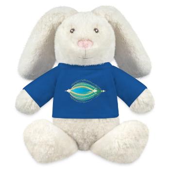 Filigree Oriental Leaf Ornament - MiniFeet® RecycelHase® Bunny Cream - royal blue - Front