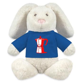 Coffee Pot Illustration for Cafe Lovers - MiniFeet® RecycelHase® Bunny Cream - royal blue - Front