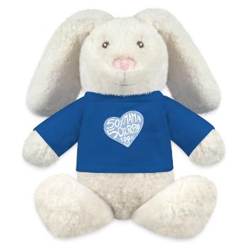 100% Liebe / Junge / Geburt / Mama / Papa / Baby - MiniFeet® RecycelHase® Creme - Königsblau - Vorne