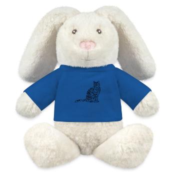 Black silhouette of a cat. - MiniFeet® RecycelHase® Bunny Cream - royal blue - Front