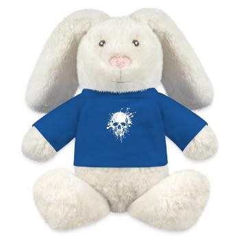 speckled skull in white - MiniFeet® RecycelHase® Bunny Cream - royal blue - Front