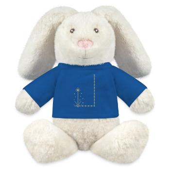 Golden star plant on the edge - MiniFeet® RecycelHase® Bunny Cream - royal blue - Front
