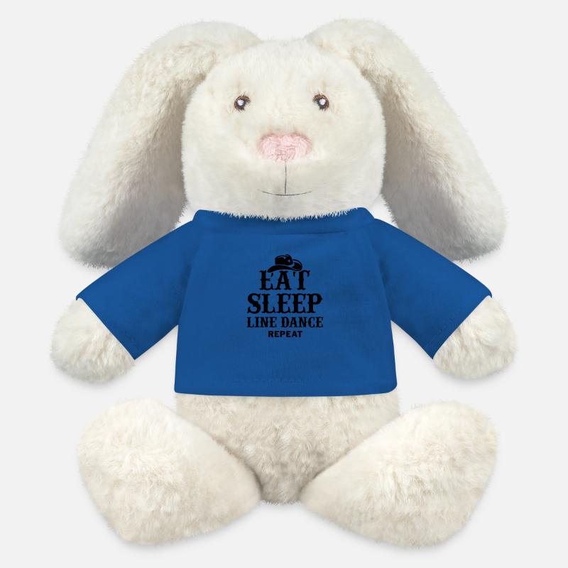 EAT SLEEP LINE DANCE - MiniFeet® RecycelHase® Creme - Königsblau