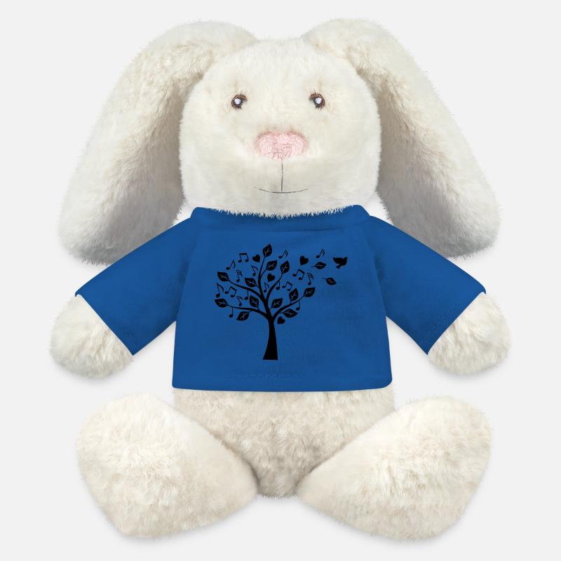 TREE - Lapin en peluche recyclé MiniFeet® Crème - bleu roi