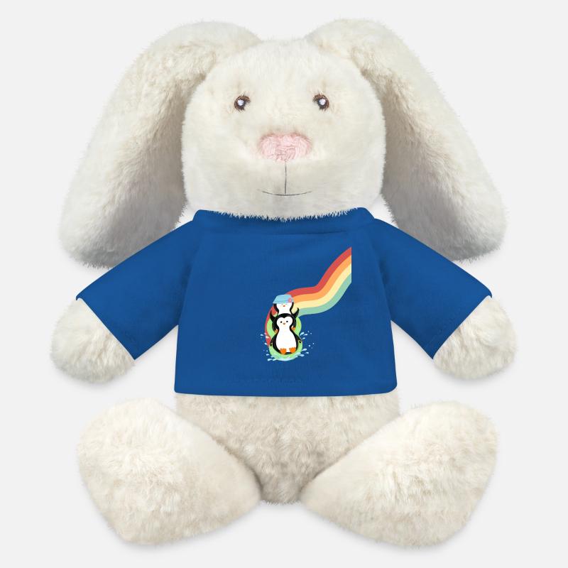 Penguins Slide - MiniFeet® RecycelHase® Bunny Cream - royal blue