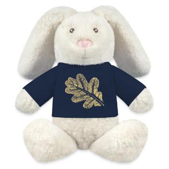 Feuilles - Chêne / Botanique & Nature - Lapin en peluche recyclé MiniFeet® Crème - bleu marine - Devant