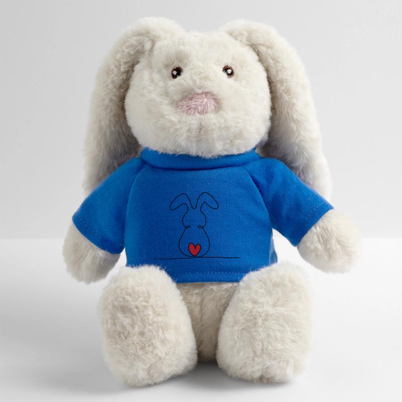 Lapin à une ligne avec queue rouge Lapin en peluche recyclé MiniFeet® Crème
