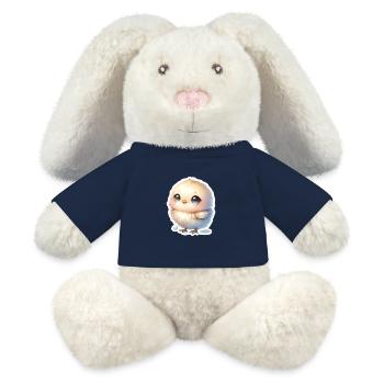 Un doux poussin de Pâques aux yeux bleus - Lapin en peluche recyclé MiniFeet® Crème - bleu marine - Devant