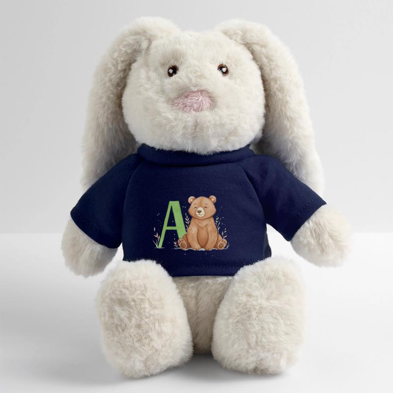 Alphabet Bär mit Großem A MiniFeet® RecycelHase® Creme