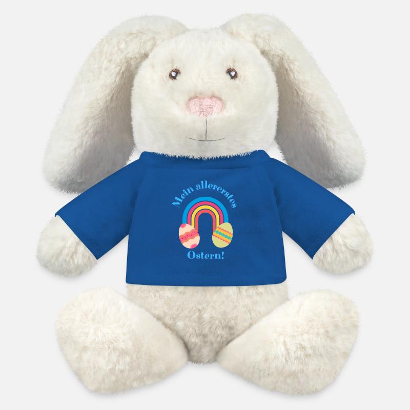 My very first Easter rainbow - MiniFeet® RecycelHase® Bunny Cream - royal blue
