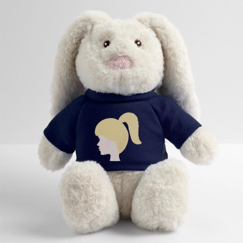 Poupée jouet à queue de cheval blonde Lapin en peluche recyclé MiniFeet® Crème