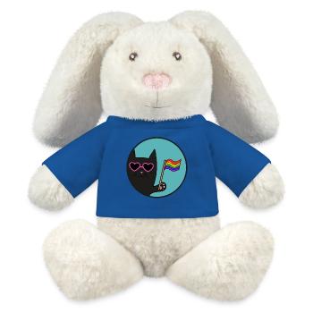 Black Pride Cat with Pink Heart Sunglasses - MiniFeet® RecycelHase® Bunny Cream - royal blue - Front