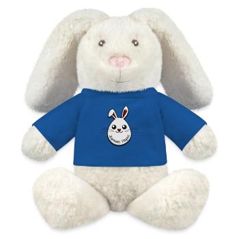Lapin pâques mignon - Lapin en peluche recyclé MiniFeet® Crème - bleu roi - Devant