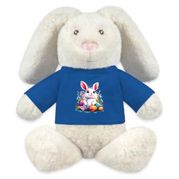 Easter Bunny with Painted Eggs - MiniFeet® RecycelHase® Bunny Cream - royal blue - Front