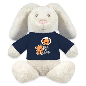 The cute bear thinks of his sweet girlfriend! - MiniFeet® RecycelHase® Bunny Cream - french navy - Front