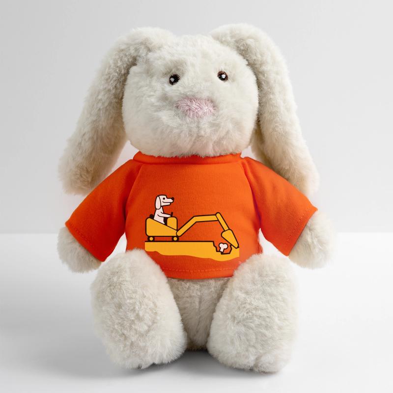 Hund Knochen Vergraben Bagger Buddeln Cool Baggern MiniFeet® RecycelHase® Creme